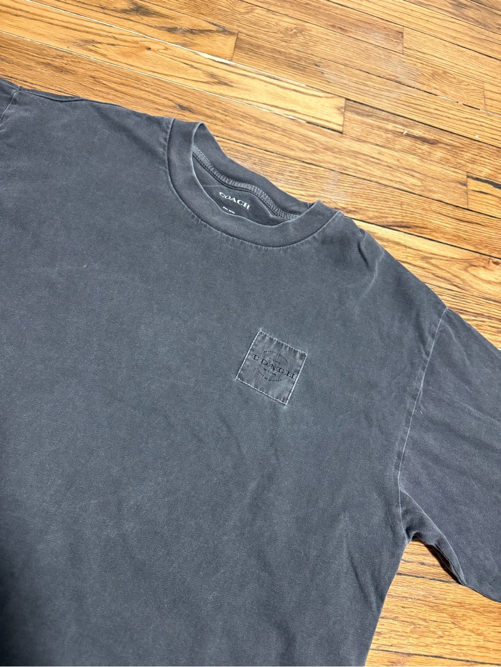 Coach Washed Black Logo Pocket T-Shirt